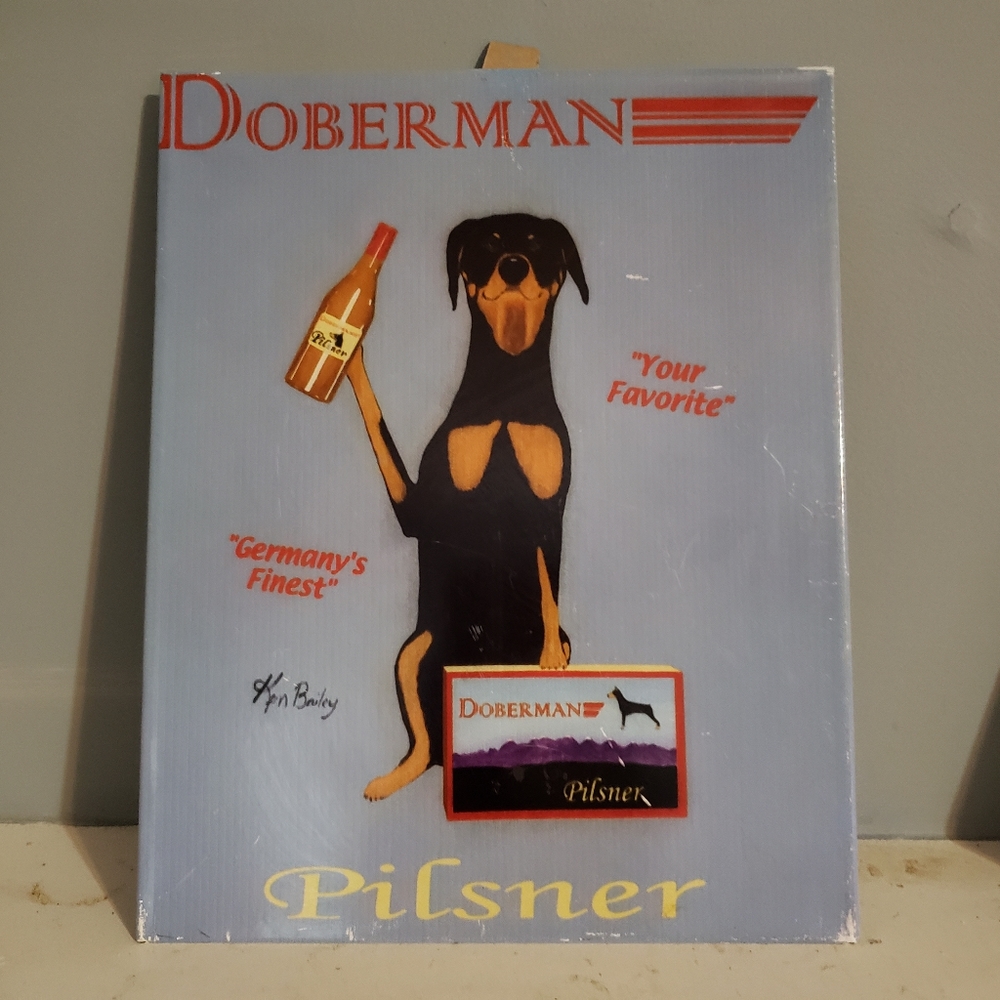 Blue Fox Doberman Pilsner Aluminum Plaque - Picture 3 of 4
